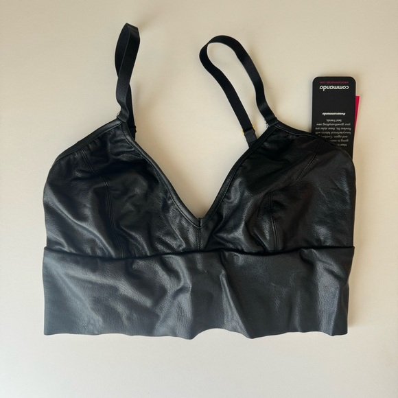 Commando Faux Leather Longline Bralette - Size Medium - Picture 4 of 5